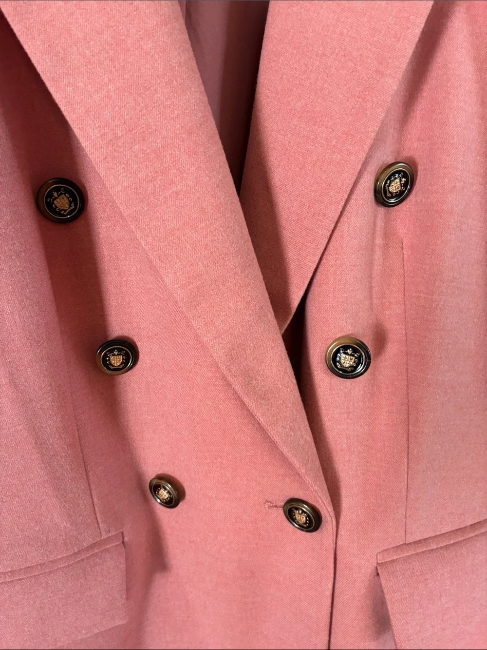 🎉NEW LISTING!🎉LOFT Coral Pink Double-Breasted Long Blazer